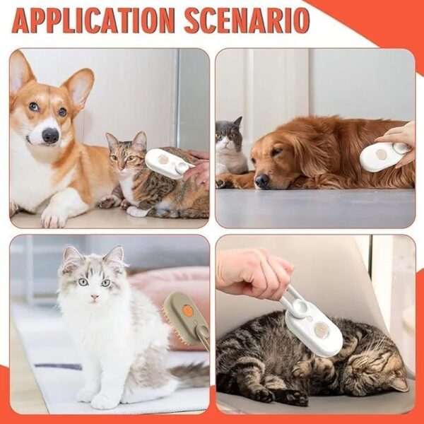 3-in-1 Cat & Dog Steam Brush - Pet Massage Tool - Image 4