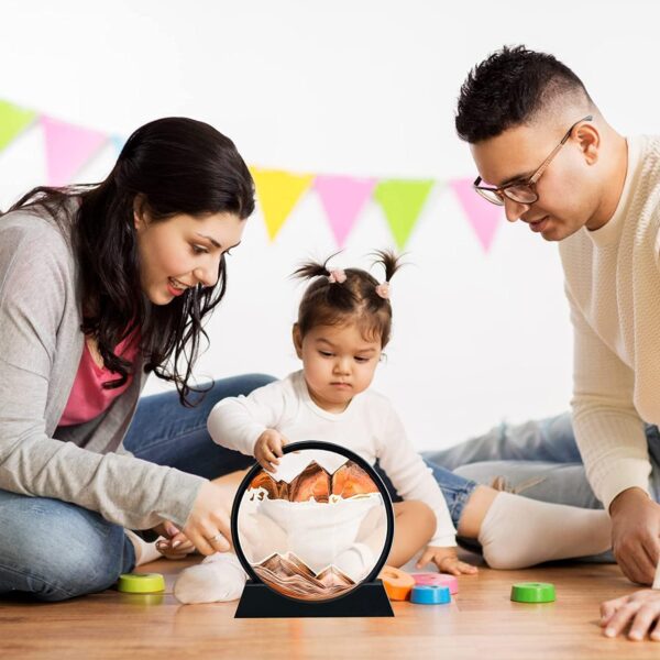 3D Moving Sand Art Picture Round Glass - Image 6