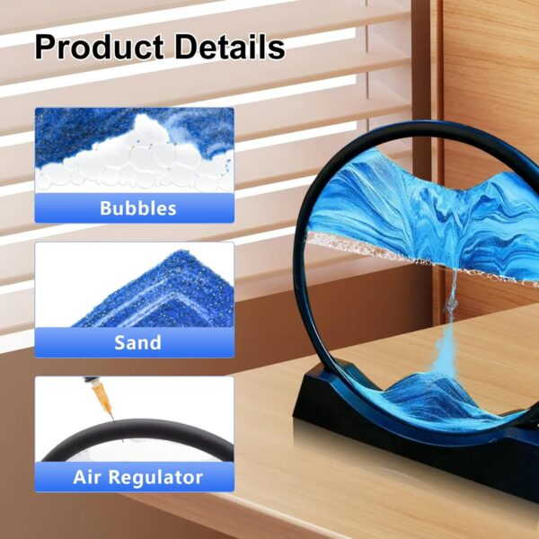 3D Moving Sand Art Picture Round Glass - Image 9