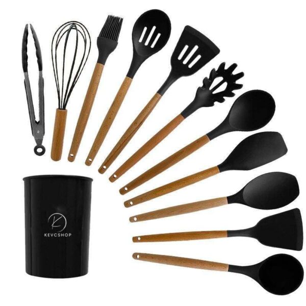 12-Piece Kitchen Utensils Set: Non-Stick Silicone - Image 7