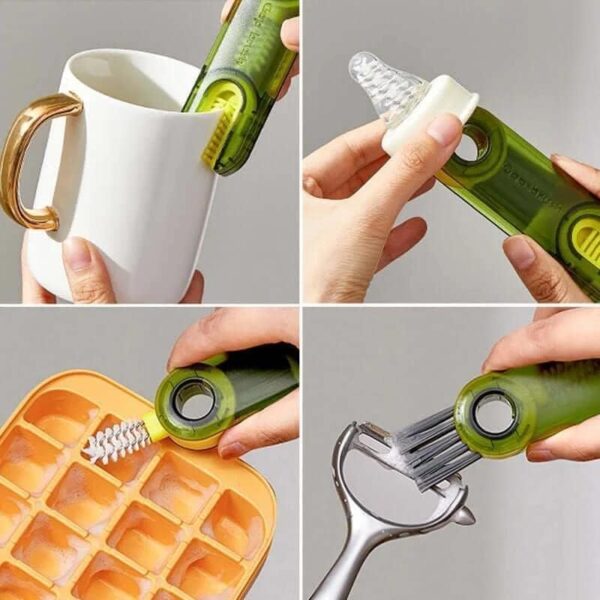 3 in 1 Multifunctional Bottle Cleaning 2 Pcs Brush