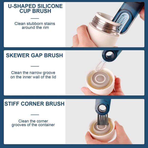 3 in 1 Multifunctional Bottle Cleaning 2 Pcs Brush - Image 6