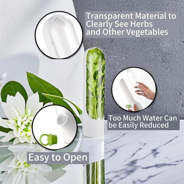Herb Saver for Refrigerator – Fresh Herb Keeper Pod for Cilantro, Mint, Parsley, Asparagus - Image 4