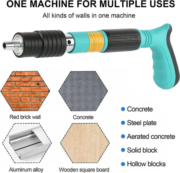 Manual Steel Nail Gun – Portable Concrete Nail Shooting Machine with 100 Nails, Adjustable Power - Image 9