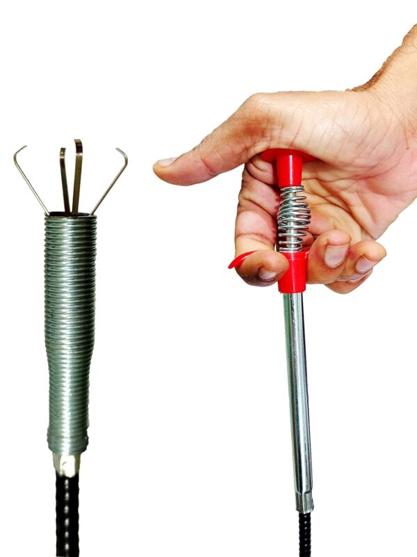Drain Catcher Claw Tool – 5ft Stainless Steel Hair Remover for Sink, Shower & Bathtub | Flexible Drain Cleaning Stick for Kitchen & Bathroom - Image 2