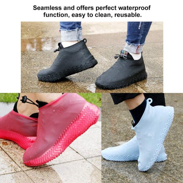 2 Pair Silicone Shoe Cover – Reusable, Anti-Slip, Water-Resistant Overshoes for Men & Women - Image 2