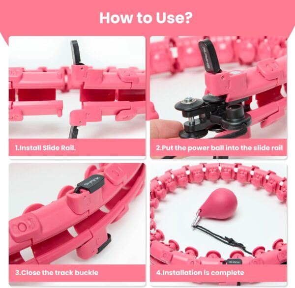 Adjustable Weighted Hula Hoops for Fitness - 24 Detachable Sections for All Ages - Image 4