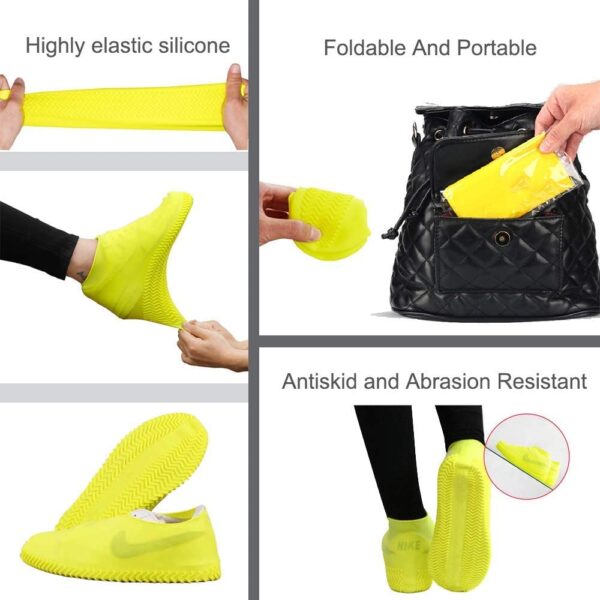 2 Pair Silicone Shoe Cover – Reusable, Anti-Slip, Water-Resistant Overshoes for Men & Women - Image 7