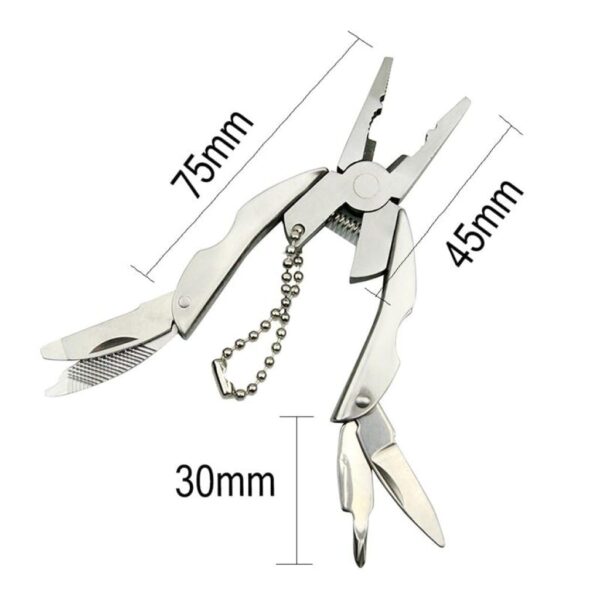 Mini Portable Pocket Plier Keychain – Stainless Steel Multifunctional Folding Tool Kit with Screwdriver, Pliers, Knife - Image 4