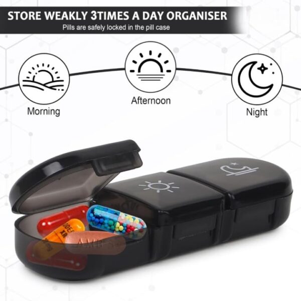 Compact Travel Medicine Organizer with 7 Moisture-Resistant Compartments – Portable Pill Case for Vitamins & Supplements - Image 7