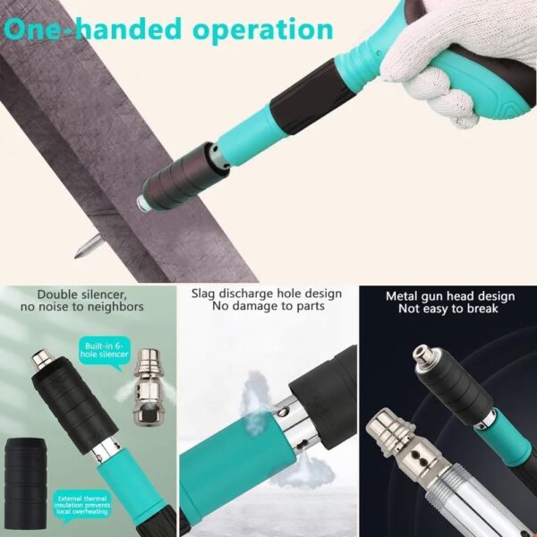 Manual Steel Nail Gun – Portable Concrete Nail Shooting Machine with 100 Nails, Adjustable Power - Image 4