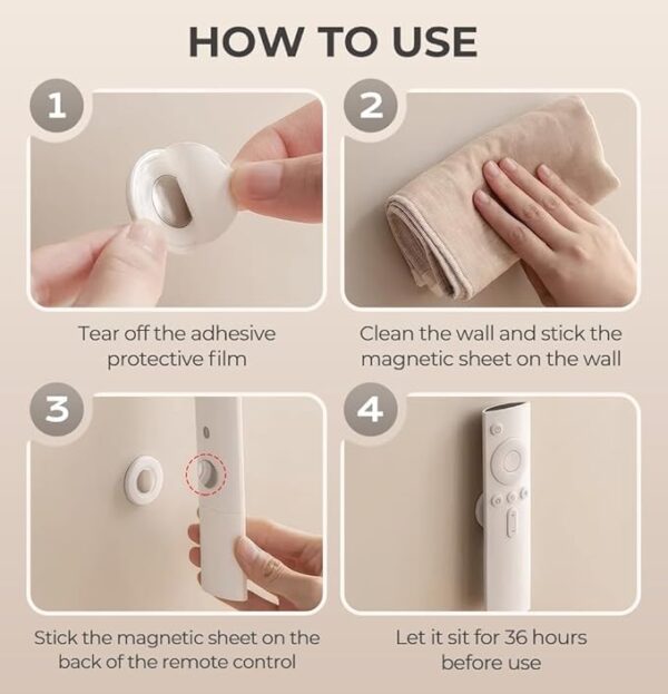 Magnetic Remote Control Holder Wall Mount – Self-Adhesive, Strong Magnet, Hole-Free Remote Organizer for Home and Office - Image 5