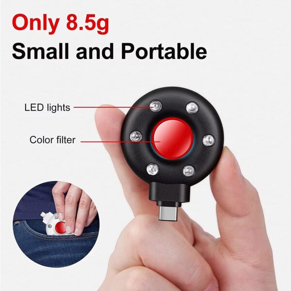 Hidden Camera Finder – Portable Anti-Spy Detector with RF Signal Detection and Infrared Viewfinder - Image 3
