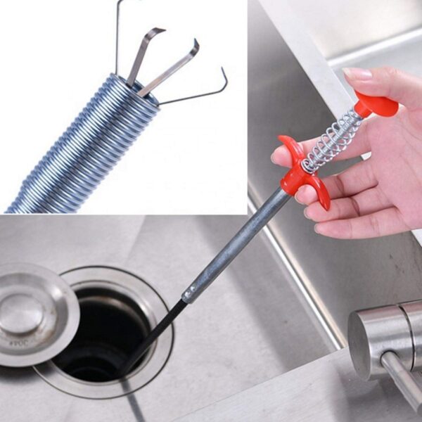 Drain Catcher Claw Tool – 5ft Stainless Steel Hair Remover for Sink, Shower & Bathtub | Flexible Drain Cleaning Stick for Kitchen & Bathroom - Image 7