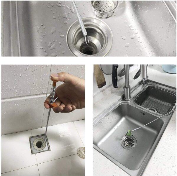 Drain Catcher Claw Tool – 5ft Stainless Steel Hair Remover for Sink, Shower & Bathtub | Flexible Drain Cleaning Stick for Kitchen & Bathroom - Image 9