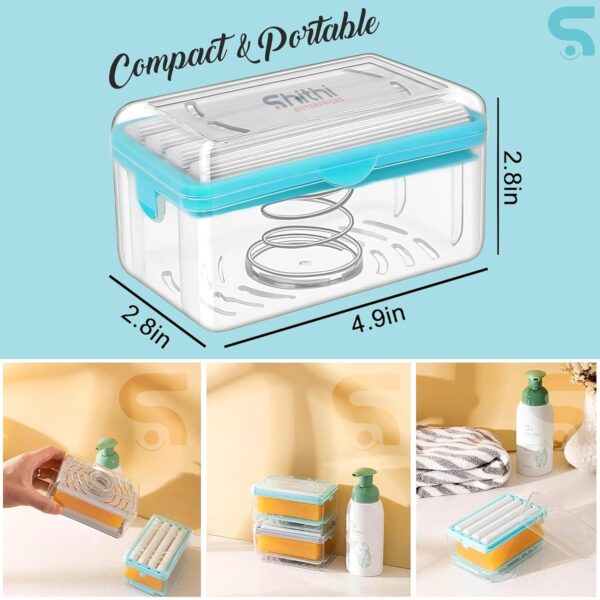 2 in 1 Soap Roller Dispenser for Clothes Washing Laundry Soap Saver Box with Foam Roller - Image 2