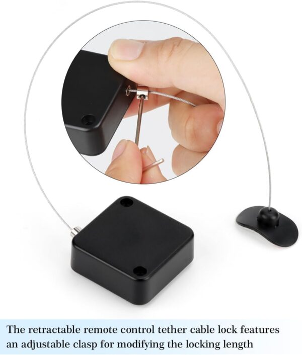 Retractable Remote Control Cable Tether Lock – Adjustable Security Lanyard for TV Remotes, Game Controllers, Tablets & Curved Surface Devices - Image 6