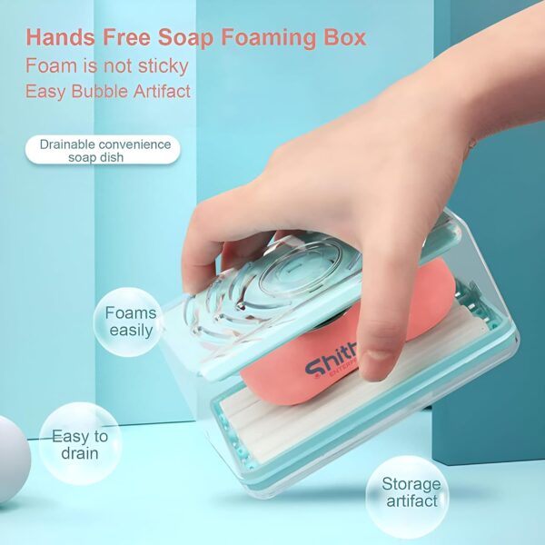 2 in 1 Soap Roller Dispenser for Clothes Washing Laundry Soap Saver Box with Foam Roller - Image 3