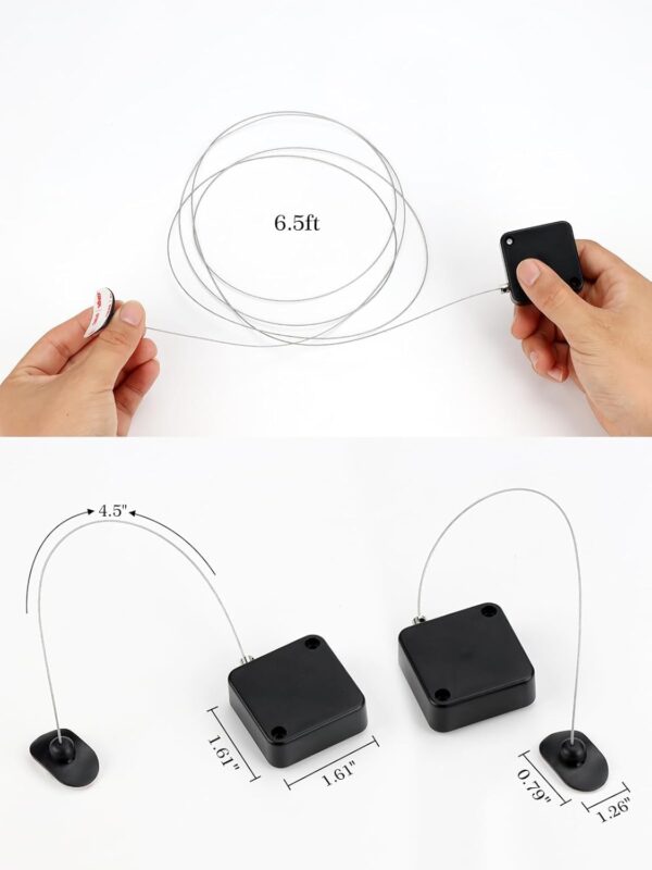 Retractable Remote Control Cable Tether Lock – Adjustable Security Lanyard for TV Remotes, Game Controllers, Tablets & Curved Surface Devices - Image 5