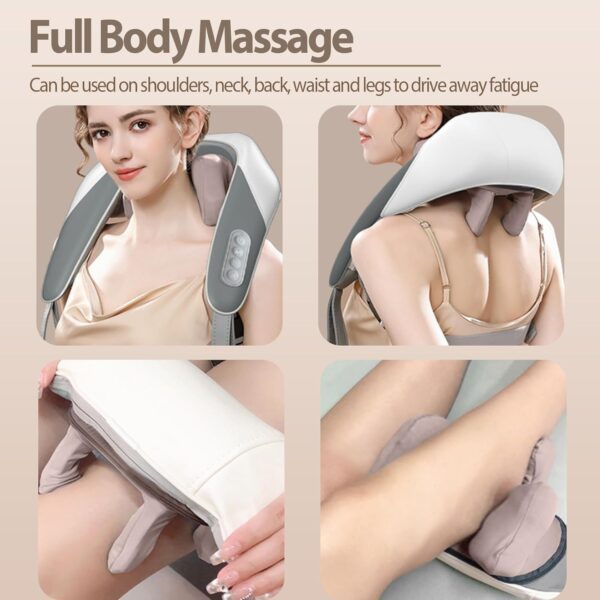 Wireless Neck and Back Massager with Heat – Shiatsu Rechargeable Shoulder Massager for Pain Relief, Portable Body Massage Machine for Home, Office, Travel - Image 8