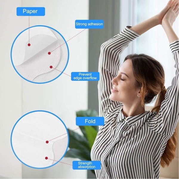 Anti Smell Disposable Underarm Sweat Pads for Men & Women – Highly Absorbent, Ultra-Thin, Cotton Perspiration Pads (Pack of 20 Pcs / 10 Pairs) - Image 5