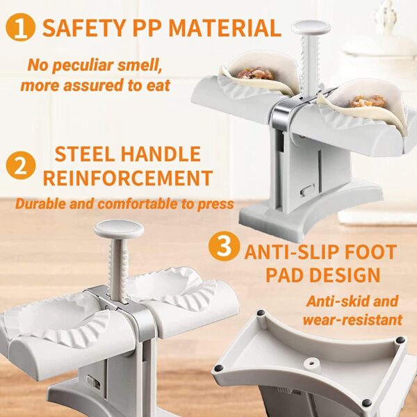 2 in 1 Momos Dumpling Mold with ABS Material – Automatic Dumpling Press with Wavy Edge Design, Easy to Use Kitchen Tool - Image 8