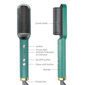 Hair Straightening Iron Built With Comb